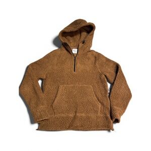 Champion Todd Snyder Small Hoodie Polartec Sherpa Fleece Brown Quarter Zip P2422